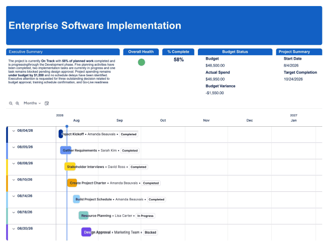 Enterprise Software Implementation Dashboard - Image 1